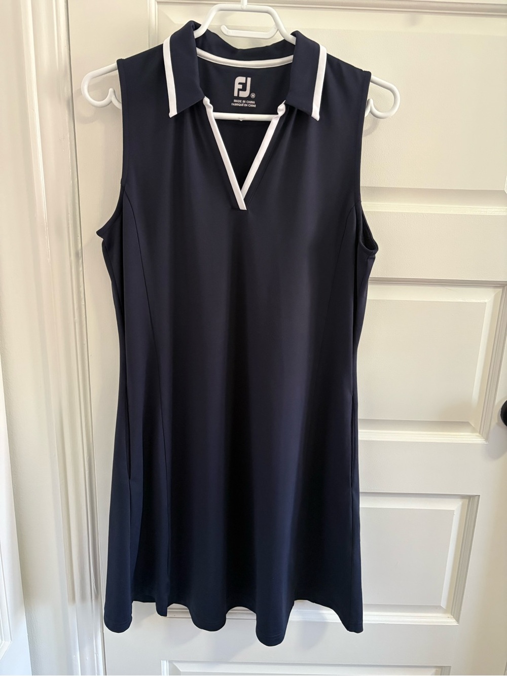 FootJoy Navy Sleeveless Polo Dress with White Trim